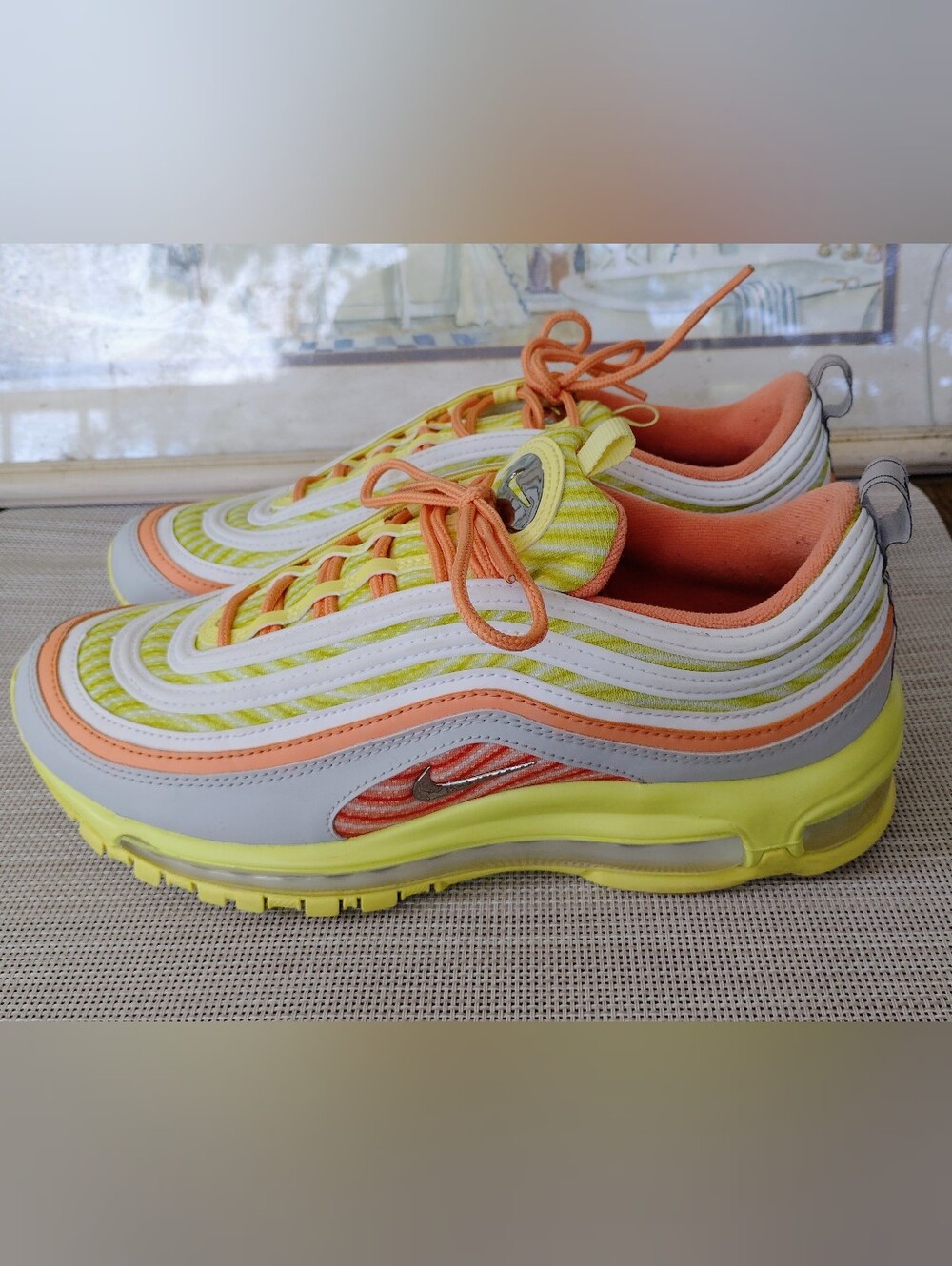 Nike "Air Max 97 By You" Custom Multi-Color Pastel Athletic Shoes. Size 9.5.